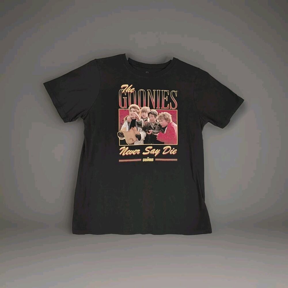 The Goonies Shirt Mens Large Black Ripple Junction Short Sleeve Rap Tee 80s RARE